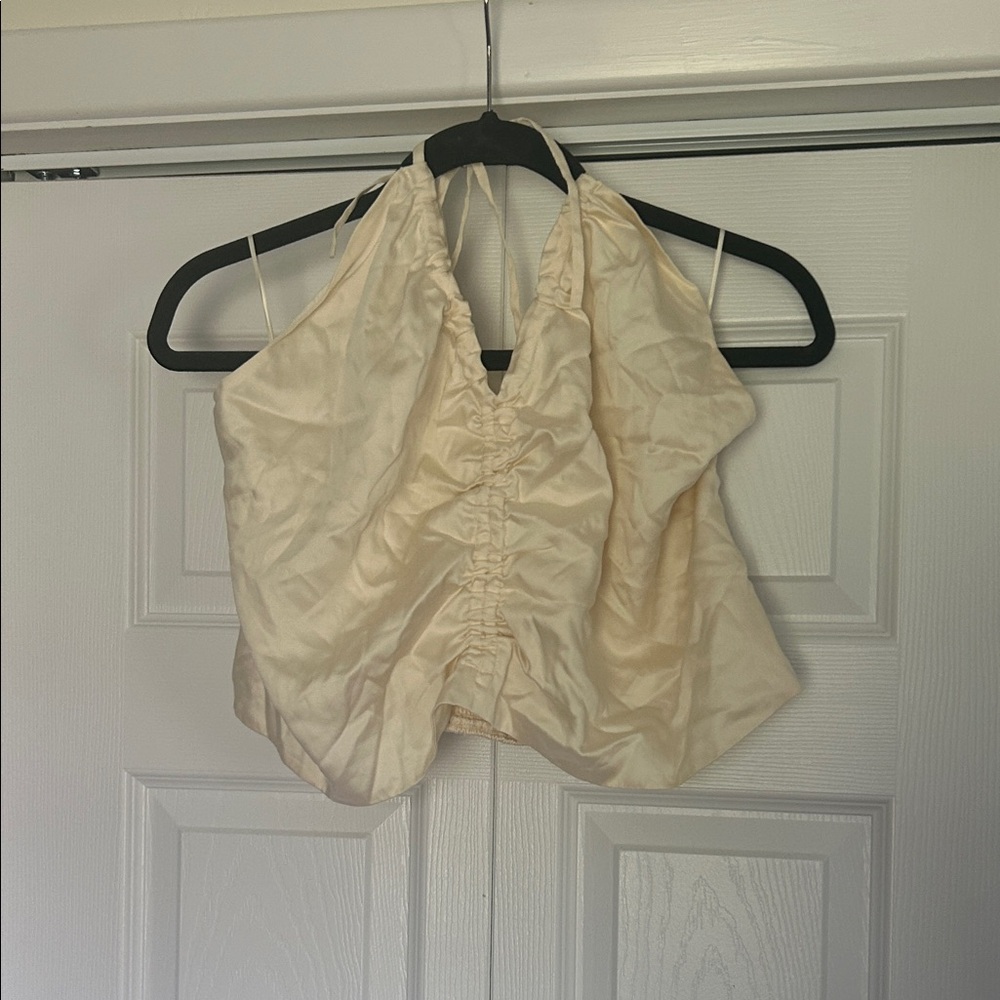 Elegant Cream Halter Top
